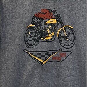 Harley Davidson Shirt Womens 2 XL Gray Motorcycle Biker Ride Vintage Style Moto